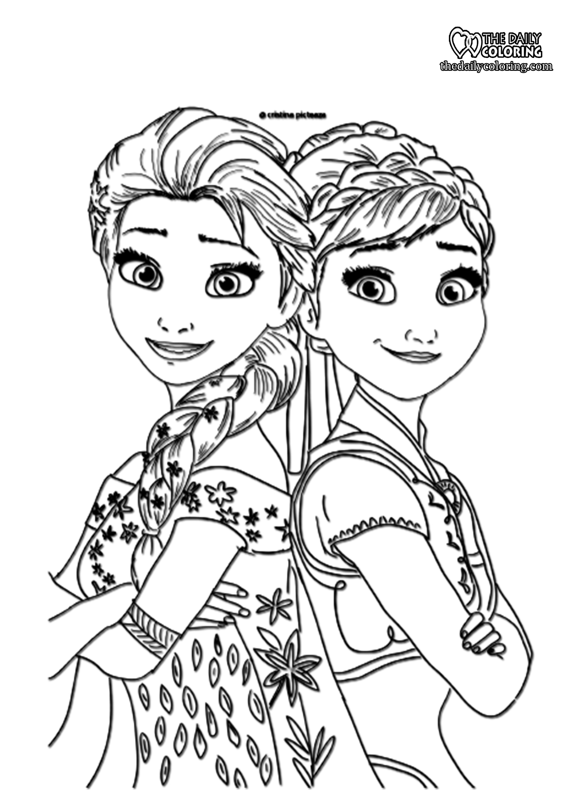 Elsa and Anna Coloring Pages [9 Pages] The Daily Coloring