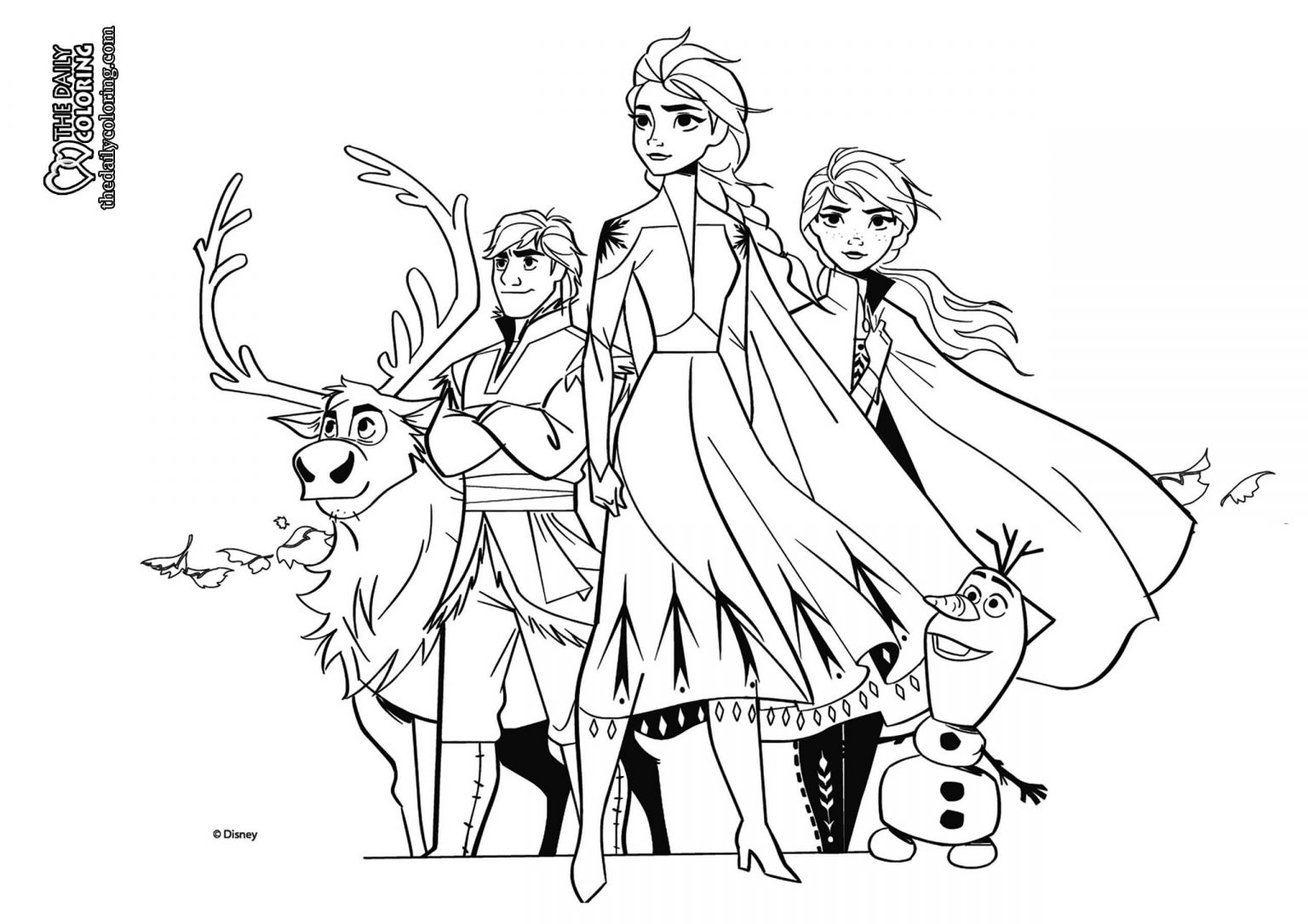 Elsa and Anna Coloring Pages [9 Pages] - The Daily Coloring