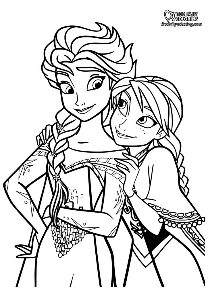 Elsa and Anna Coloring Pages [9 Pages] - The Daily Coloring