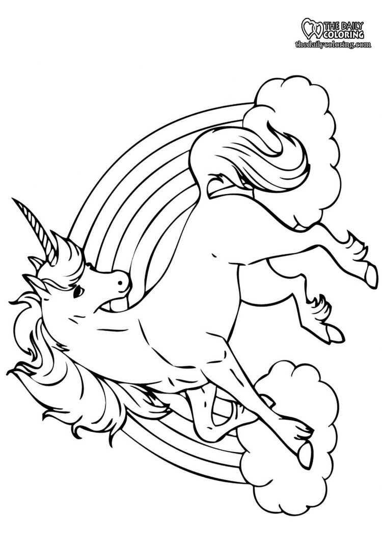 Unicorn Coloring Pages - 2023 - The Daily Coloring