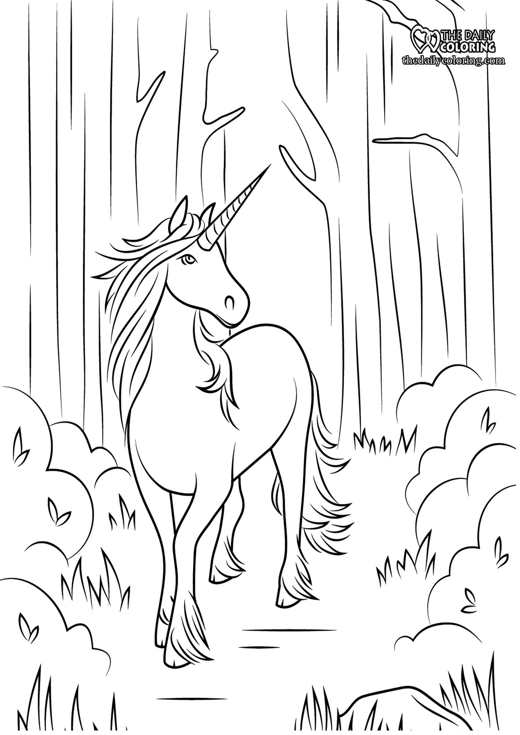 Unicorn Coloring Pages   The Daily Coloring