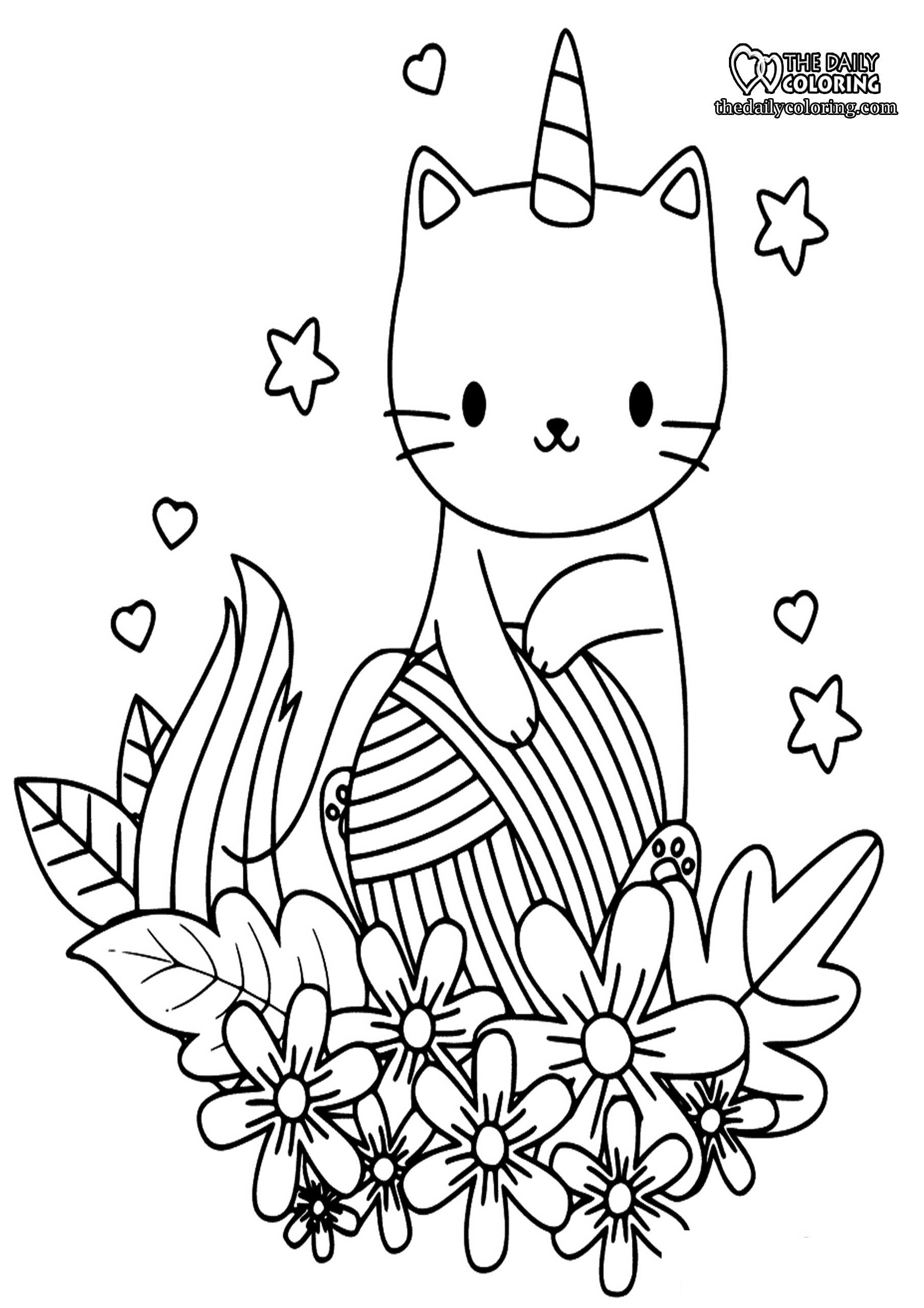 Cute Cat Unicorn Printable Coloring Pages Kawaii Cat Coloring Pages At Getcolorings Berita 