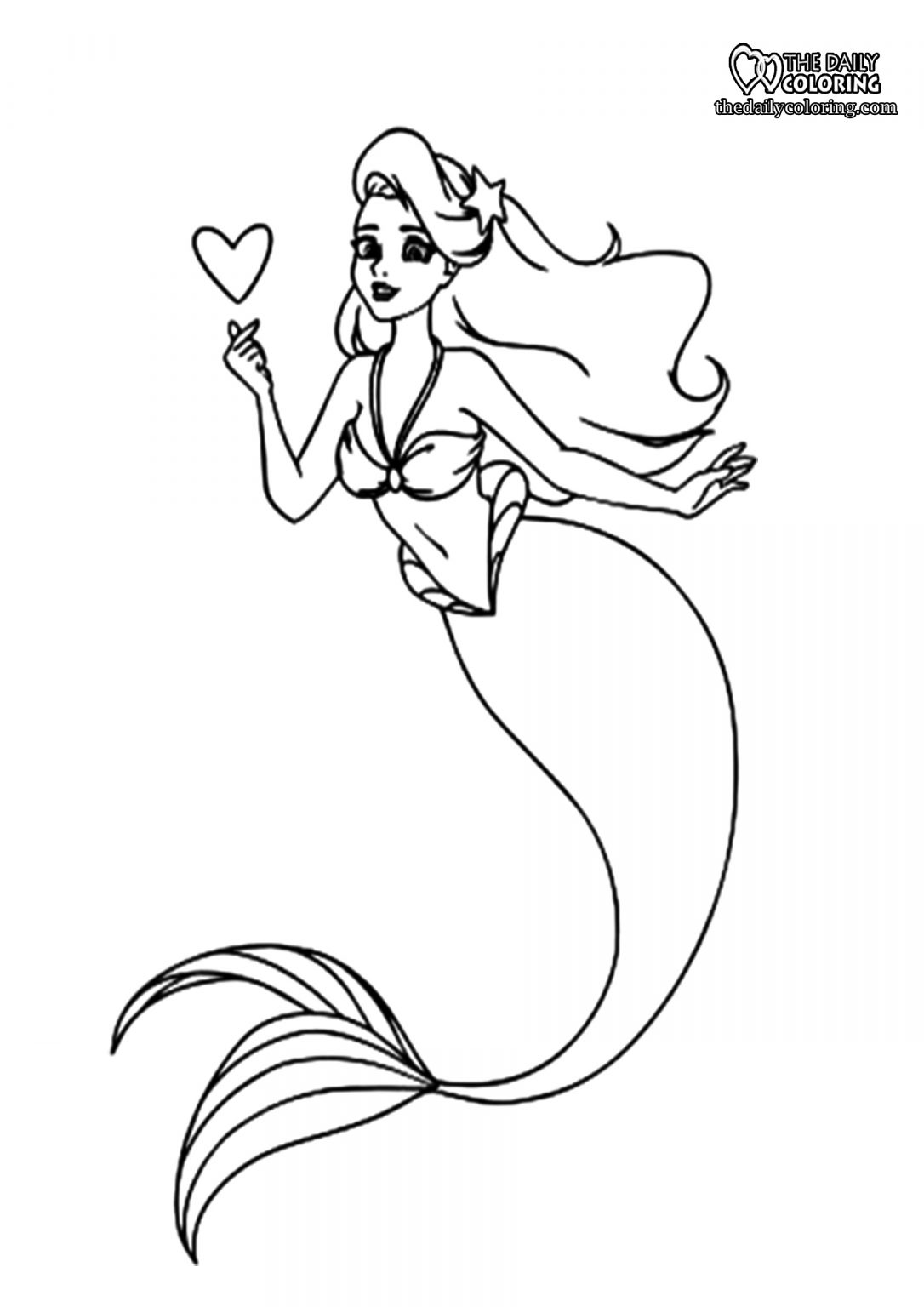 Mermaid Coloring Pages - The Daily Coloring