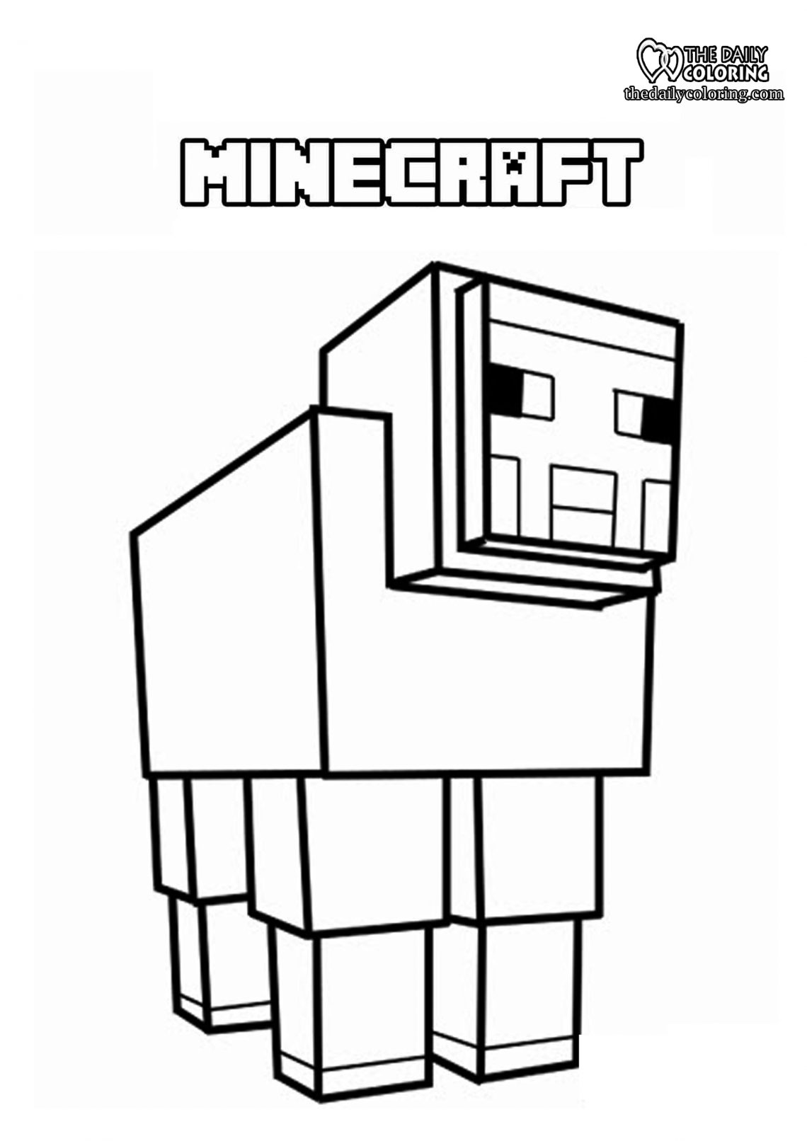 minecraft colouring page