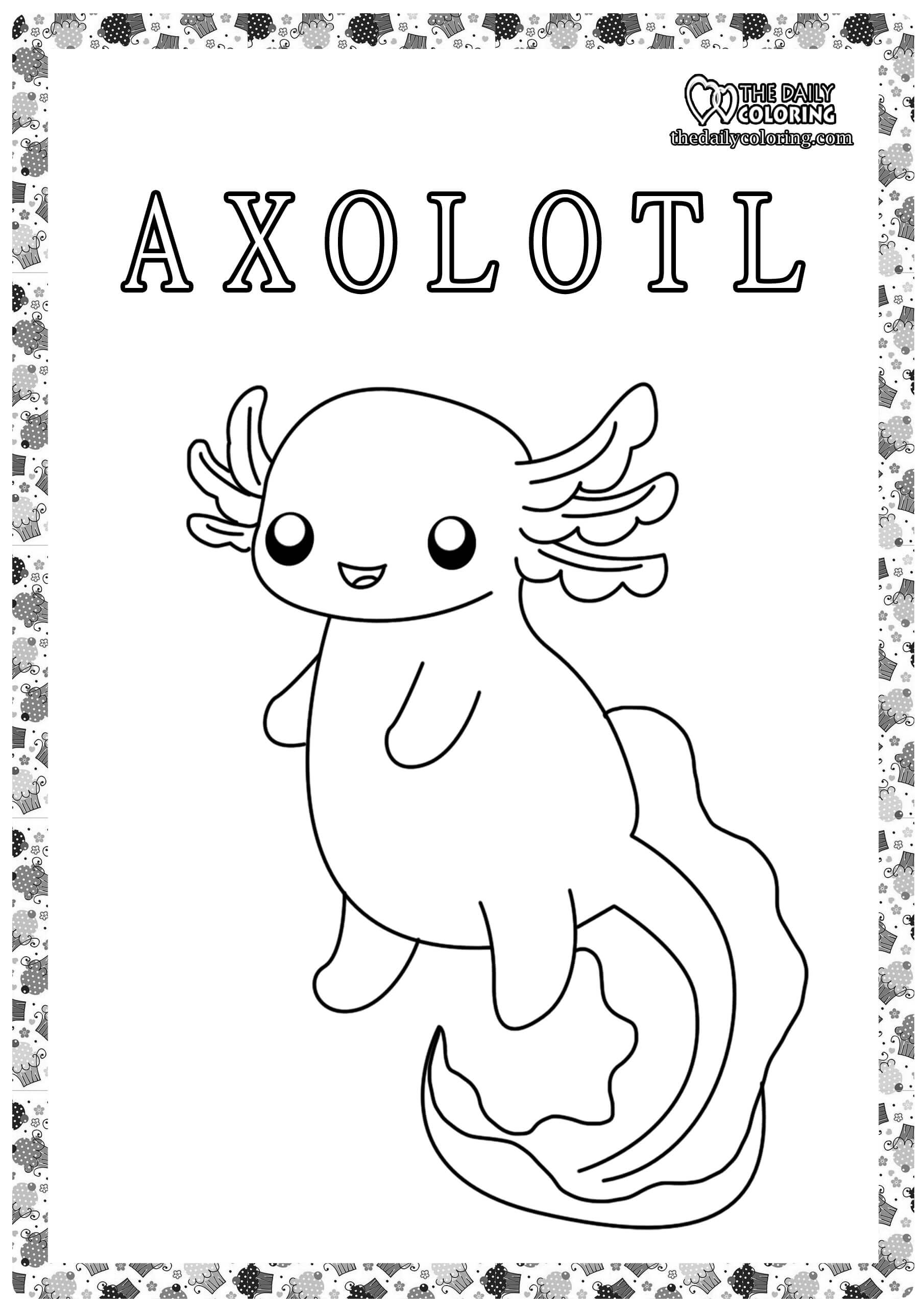 Axolotl Coloring Pages   The Daily Coloring