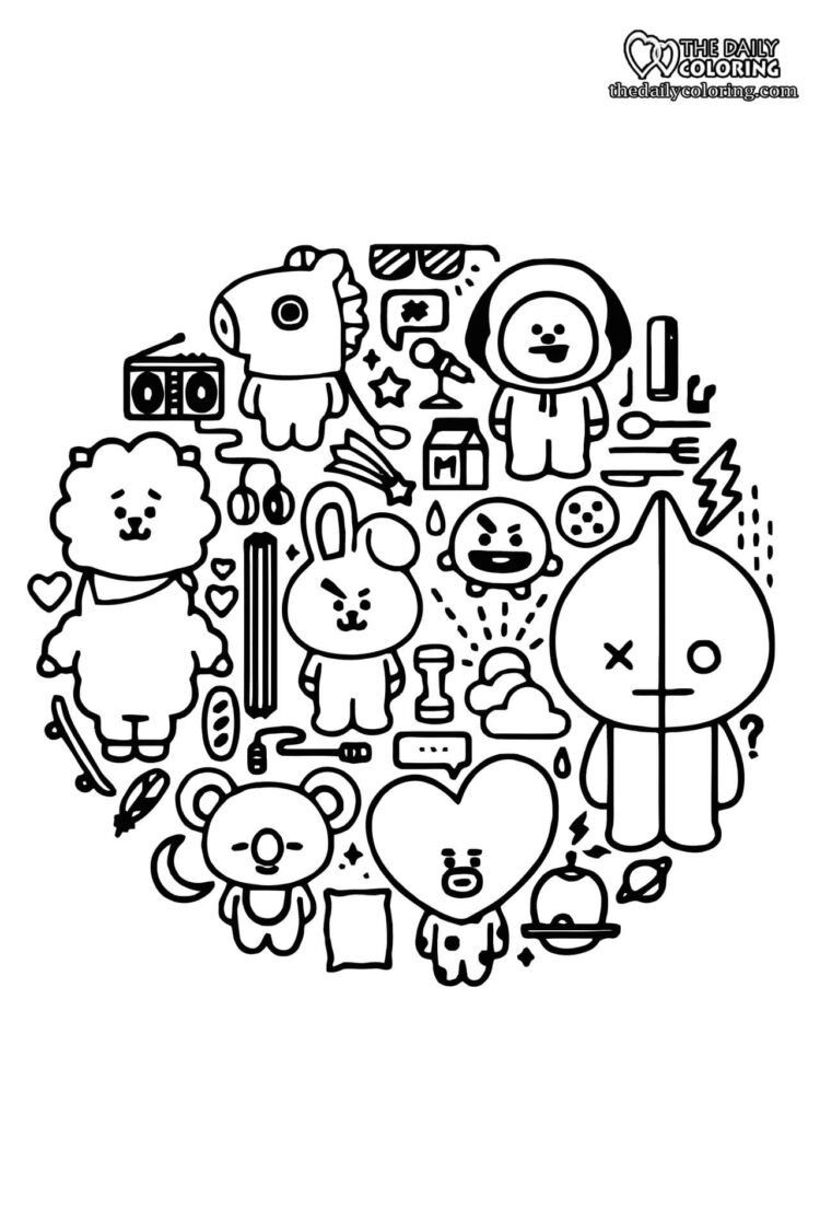 BT21 Coloring Pages The Daily Coloring