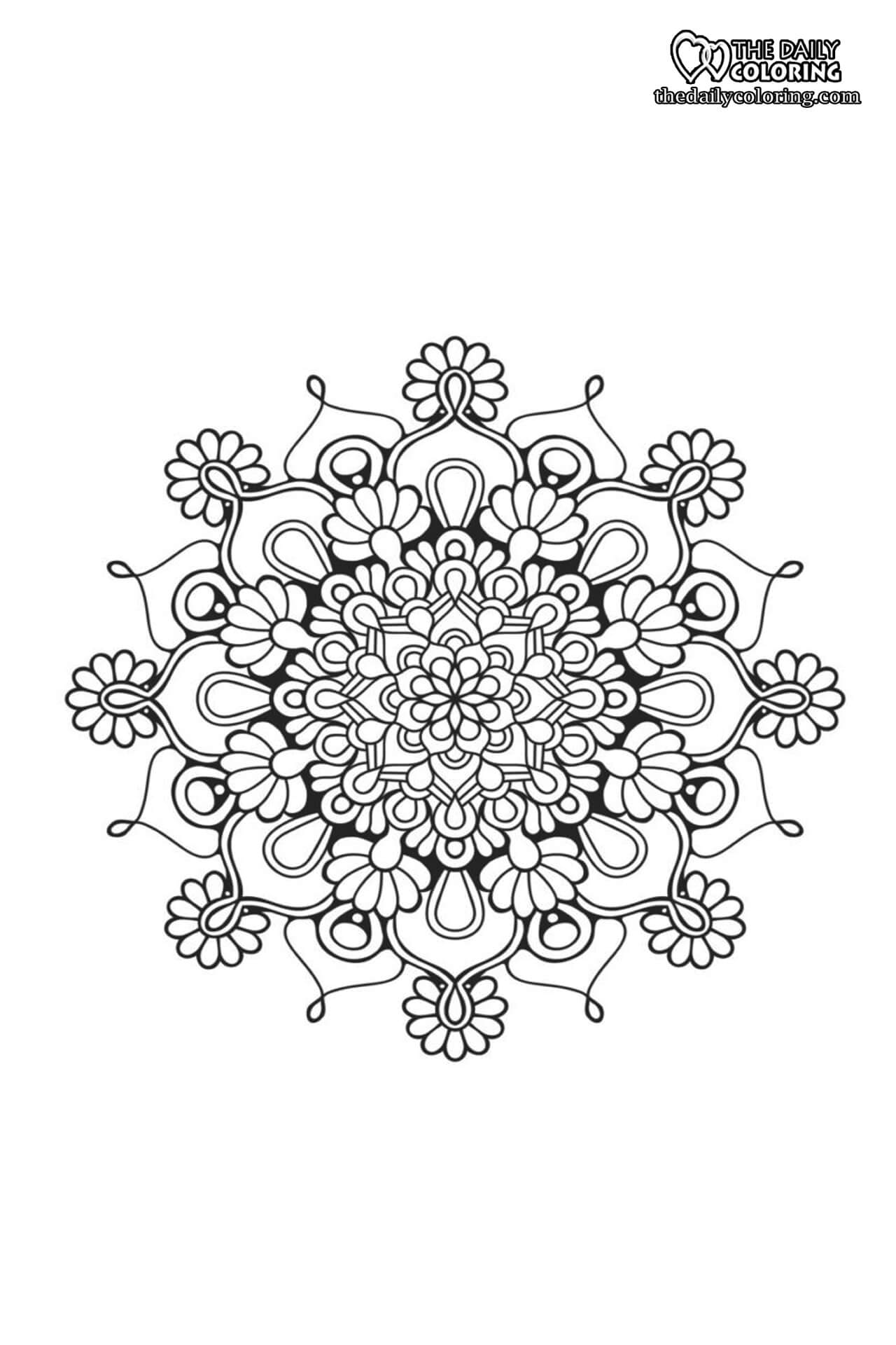 Easy Mandala Coloring Pages   The Daily Coloring