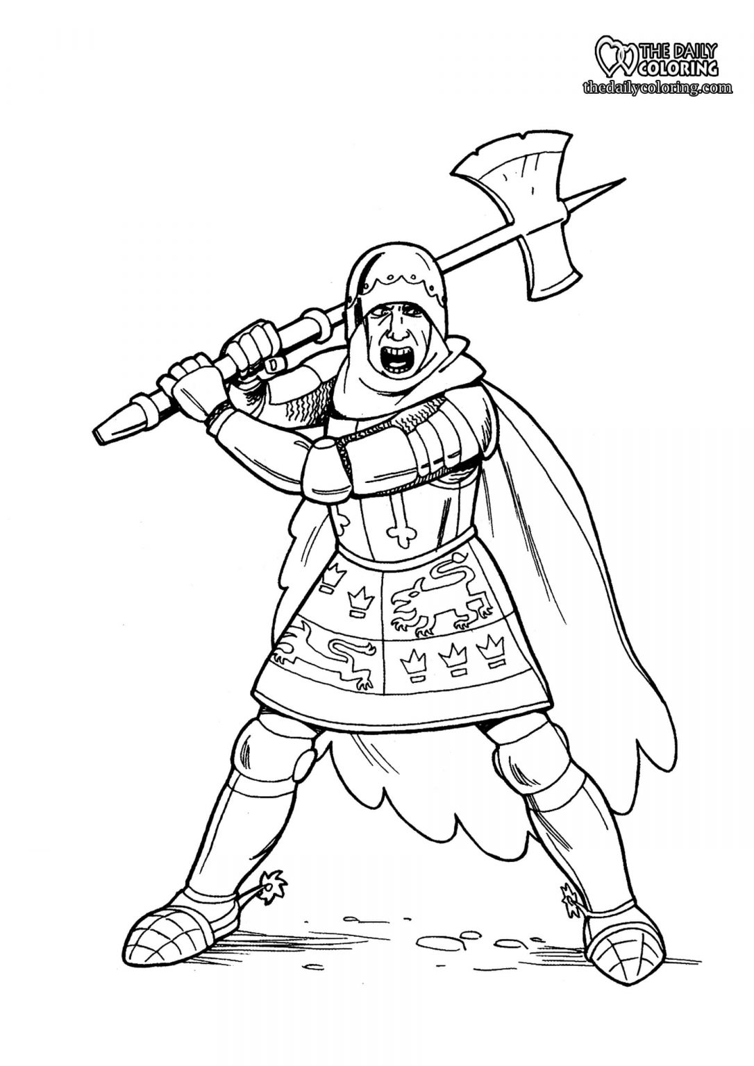 Knight Coloring Pages - The Daily Coloring