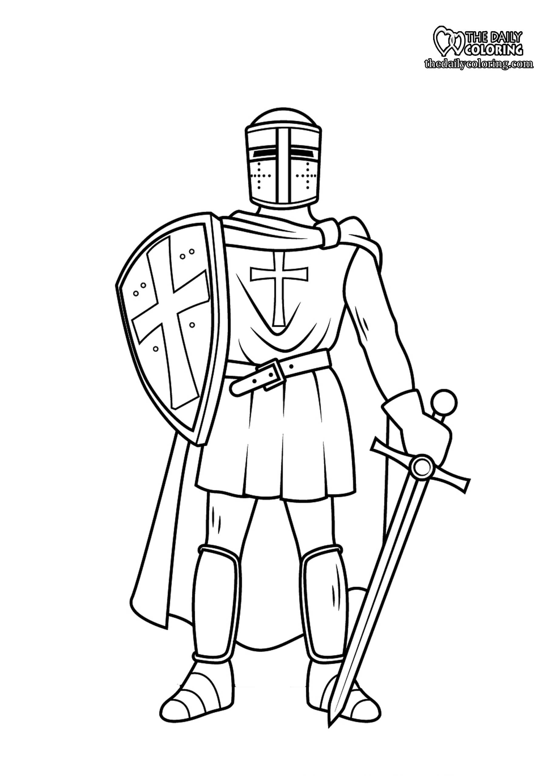knight-coloring-page