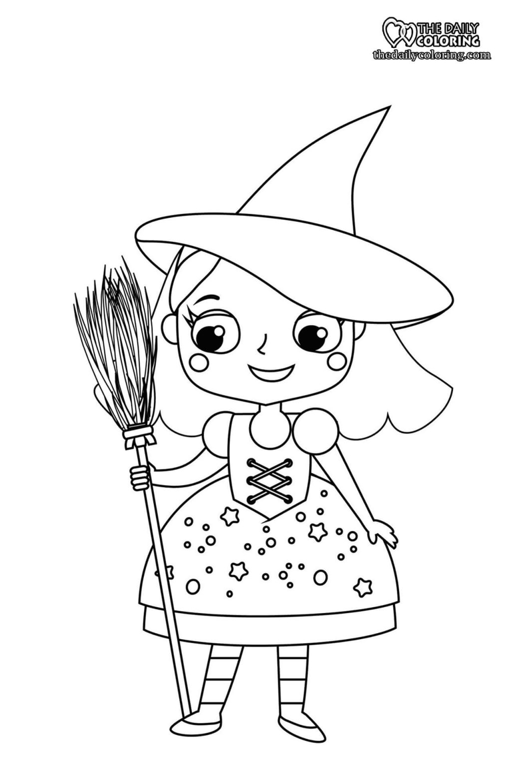 Witch Coloring Pages - The Daily Coloring