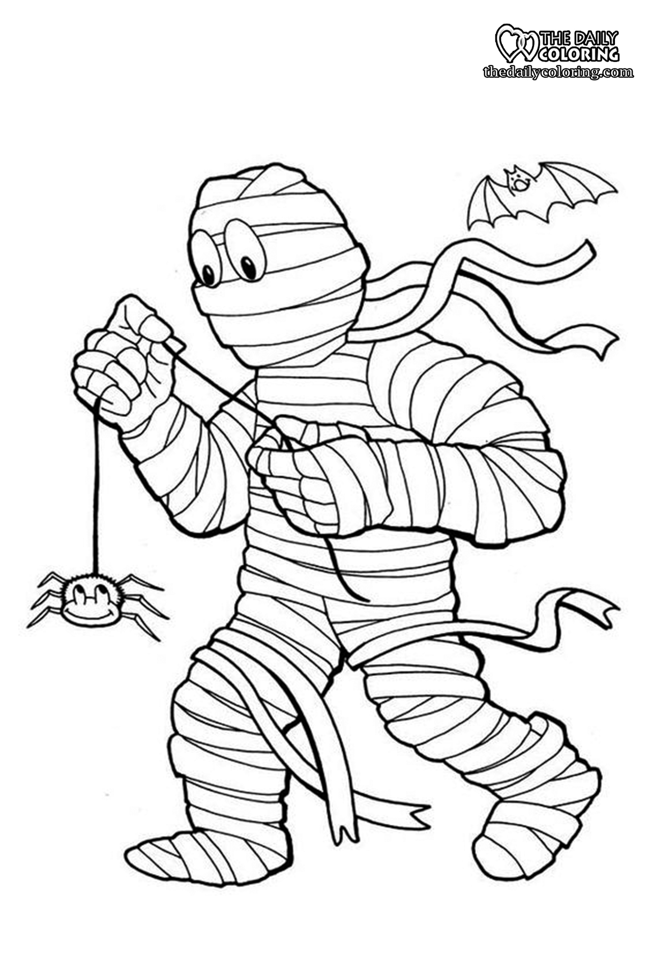 mummy coloring page 2