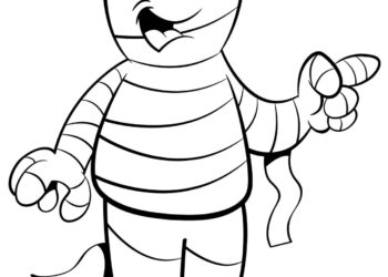 halloween mummy coloring page