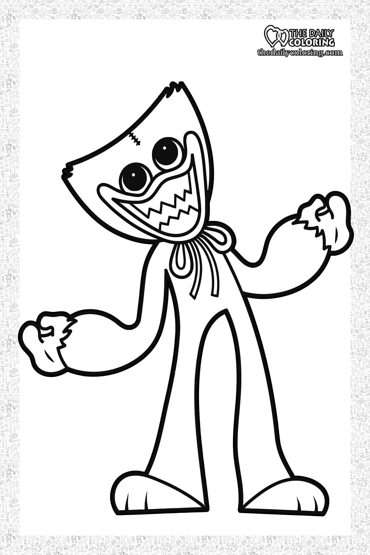 Huggy Wuggy Coloring Pages - The Daily Coloring