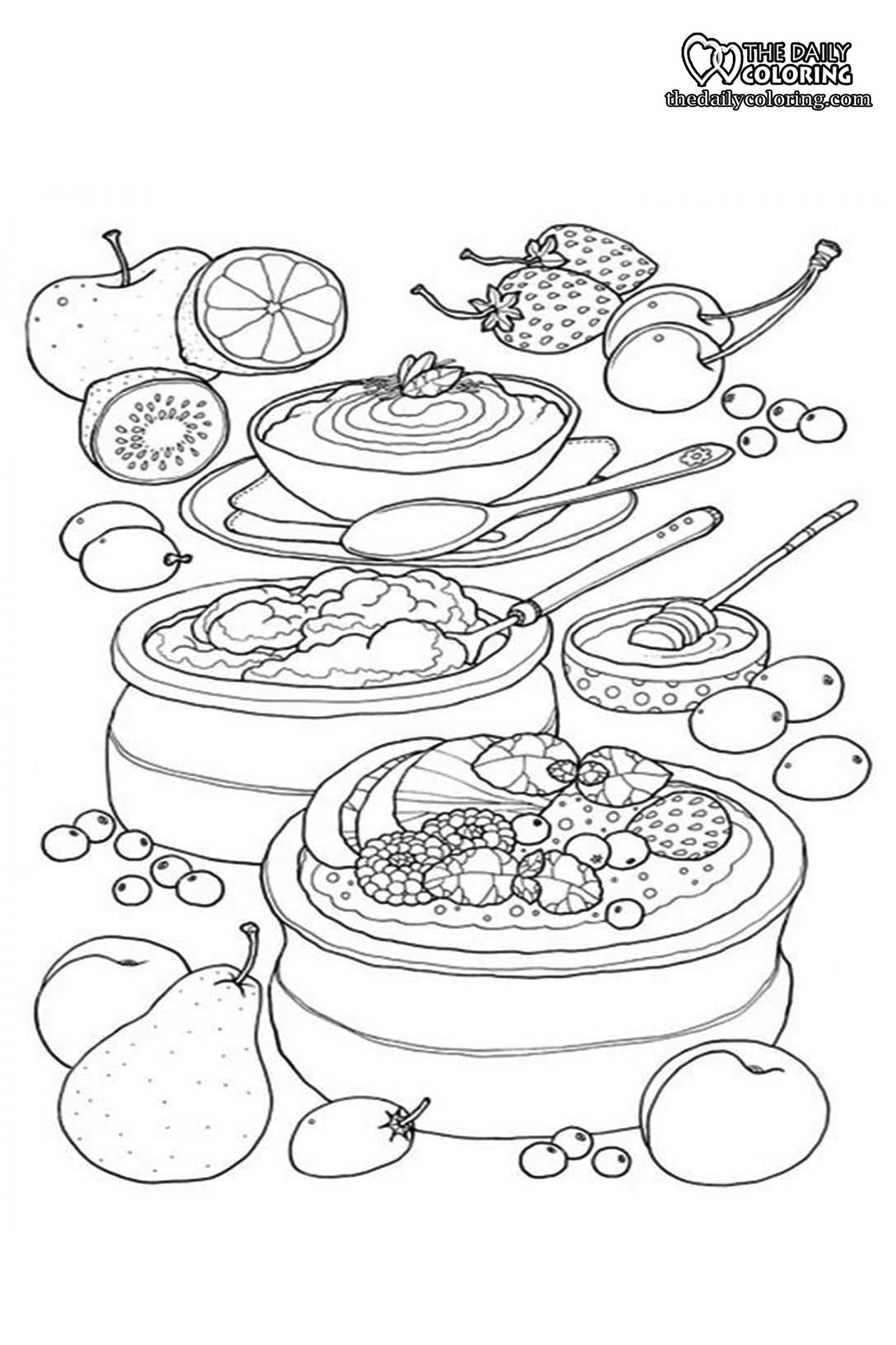 healthy food pictures to color