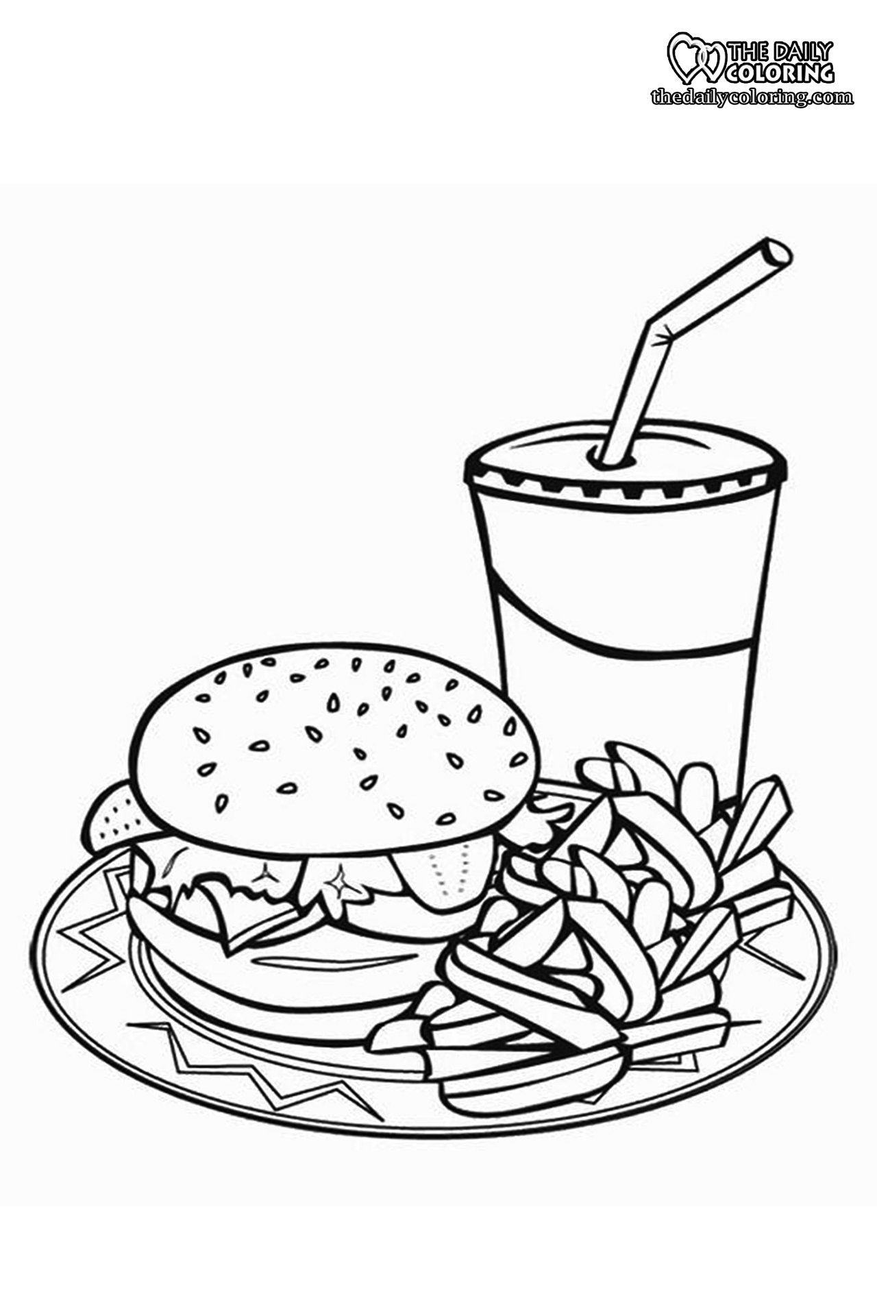 food coloring page in black and white