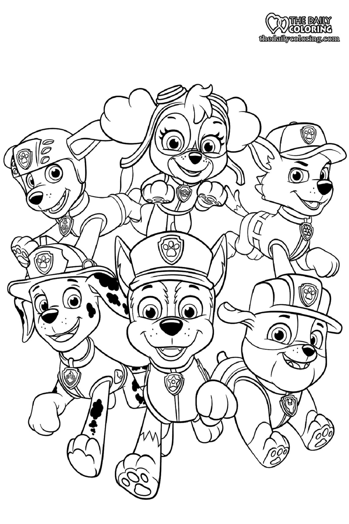 Free Printable Paw Patrol Coloring Pages [New] - The Daily Coloring