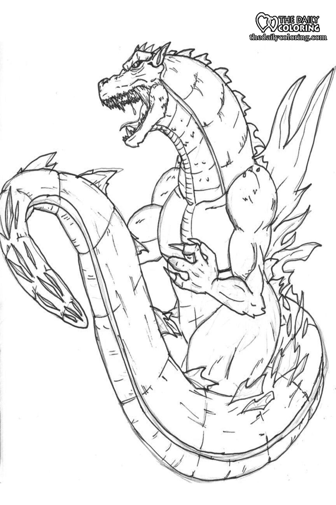 Godzilla Coloring Pages Free **2024** - The Daily Coloring