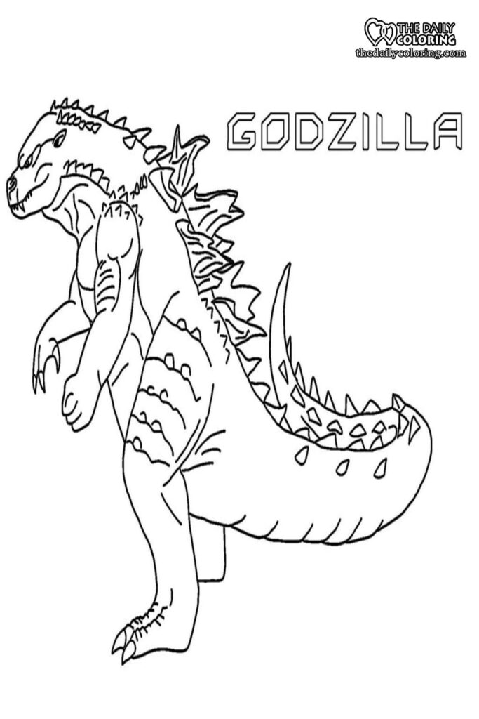 Godzilla Coloring Pages Free **2024** - The Daily Coloring