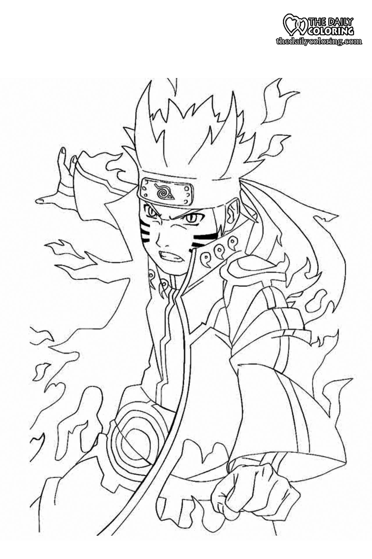 naruto coloring pages for kids printable free